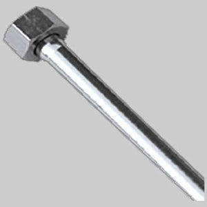 TUBETTO RAME CROMATO COMPLETO DI CALOTTA 1/2 FEMMINA MM 10  cm 100     DE BORRI ROBERTO