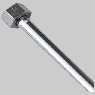 TUBETTO RAME CROMATO COMPLETO DI CALOTTA 1/2 FEMMINA MM 12  cm 50     DE BORRI ROBERTO