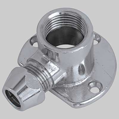 RACCORDO CURVO FEMMINA CON FLANGIA CROMATO  10x1/2     VA ALBERTONI