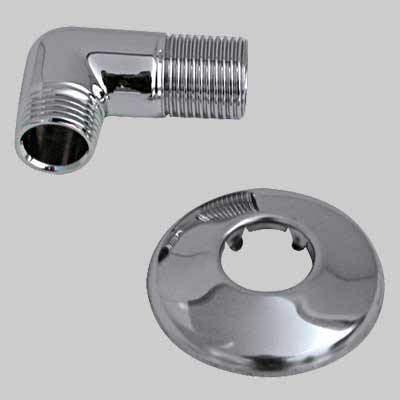 CURVA DOCCIA CON ROSONE IN OTTONE  1/2x1/2     MADE IN ITALY