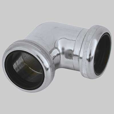 RACCORDO 90  ° CROMATO CON DUE GHIERE  11/4 32x32     MADE IN ITALY