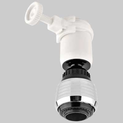 AERATORE REGOLABILE CON FASCETTA E SNODO  Bianco     MADE IN ITALY