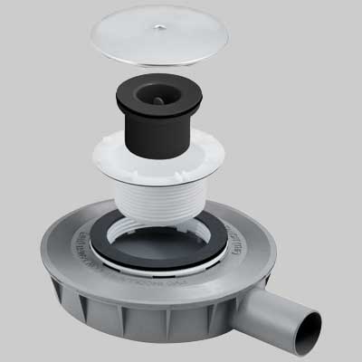 SIFONE ULTRA RIBASSATO PER PIATTI DOCCIA FILO PAVIMENTO  Scarico Ø 50     BONOMINI