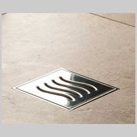 SIFONE PER DOCCIA A PAVIMENTO CON GRIGLIA  10x10 uscita dm 50     MADE IN ITALY