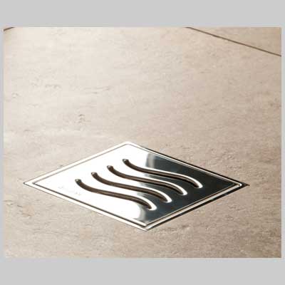 SIFONE PER DOCCIA A PAVIMENTO CON GRIGLIA  10x10 uscita dm 50     MADE IN ITALY