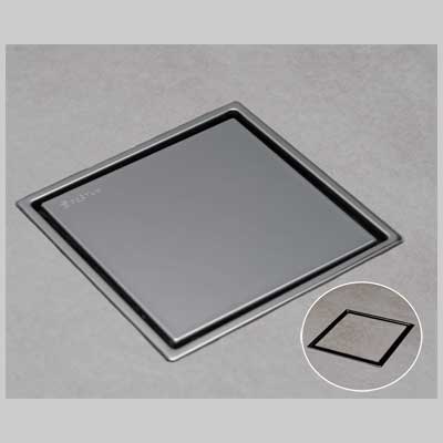 SIFONE PER DOCCIA A PAVIMENTO GRIGLIA A SCOMPARSA  15x15 uscita dm 50     MADE IN ITALY