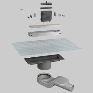 CANALINA DOCCIA ALLUMINIO IN KIT GRIGLIA DOUBLE FACE  CM. 20     BONOMINI