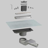 CANALINA DOCCIA ALLUMINIO IN KIT GRIGLIA DOUBLE FACE  CM. 100     BONOMINI