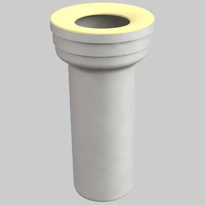 MANICOTTO WC RIGIDO BIANCO  U. Ø 110  L. 253 MM     BONOMINI