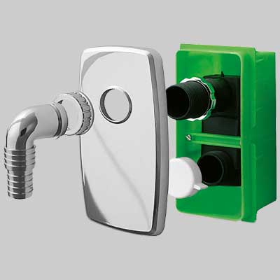 SIFONE INCASSO PER LAVATRICE COMPACT  Con piastra Cromata     BONOMINI