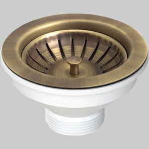 PILETTA IN OTTONE ANTICATO PER LAVELLO  Ø 114     L.B PLAST