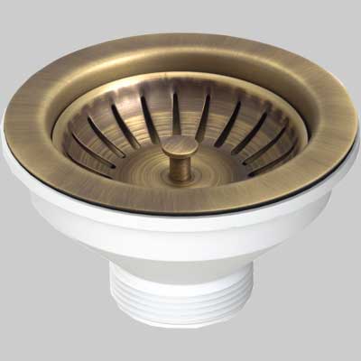 PILETTA IN OTTONE ANTICATO PER LAVELLO  Ø 114     L.B PLAST