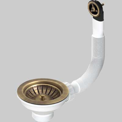 PILETTA IN OTTONE ANTICATO CON TROPPO PIENO ROTONDO  Ø 114     L.B PLAST