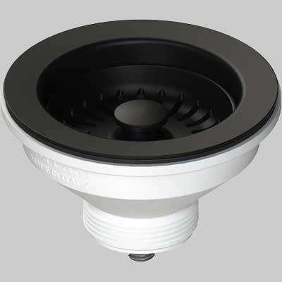 PILETTA PER LAVELLI CON TAPPO CESTELLO ANTRACITE  Ø 114     L.B PLAST