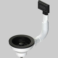 PILETTA PER LAVELLI CON TROPPO PIENO E TAPPO CESTELLO ANTRACITE  Ø 114     L.B PLAST