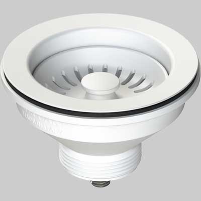 PILETTA PER LAVELLI CON TAPPO CESTELLO BIANCO  Ø 114     L.B PLAST