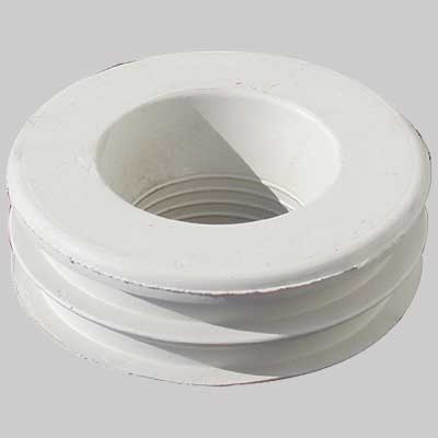 MORSETTO PER WC IN GOMMA BIANCA  mm 60 per canotti Ø 30÷32     MADE IN ITALY