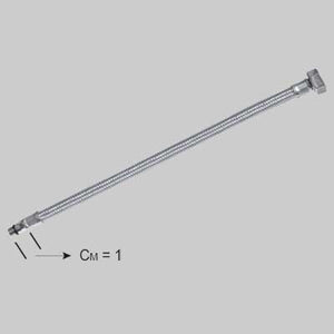 FLESSIBILE INOX PER MONOCOMANDI LAVELLI 3 VIE CM 35  F 3/8 x M 08     MADE IN ITALY