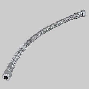 FLESSIBILE INOX CON BICONO FEMMINA  cm 35 F 3/8 x bicono 10     MADE IN ITALY