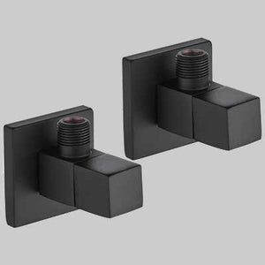 COPPIA RUBINETTI SOTTOLAVABO QUADRO NERO - 1/2 x 3/8 - 1 confezioni - MADE IN ITALY