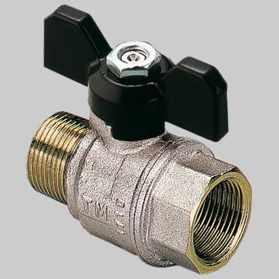 VALVOLE A SFERA PASSAGGIO TOTALE MF CON LEVA FARFALLA ALLUMINIO MOD. TORNADO  1/2 DN 15 PN 30     TIEMME