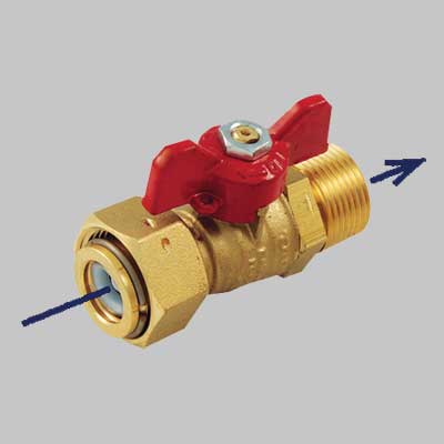 VALVOLA A SFERA DIRITTA MASCHIO CON GIRELLO E NON RITORNO  3/43/4F     TIEMME