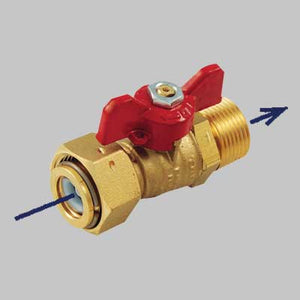 VALVOLA A SFERA DIRITTA MASCHIO CON GIRELLO E NON RITORNO  3/41f     TIEMME