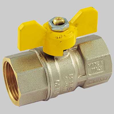 VALVOLA SFERA GAS F/F FARFALLA ALLUMINIO  1/2 MOP5     TIEMME