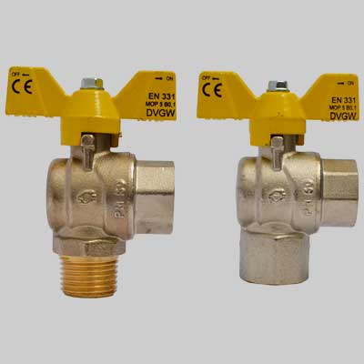 VALVOLA SFERA AD ANGOLO FARFALLA ALLUMINIO  1/2 M/F     F.I.V.