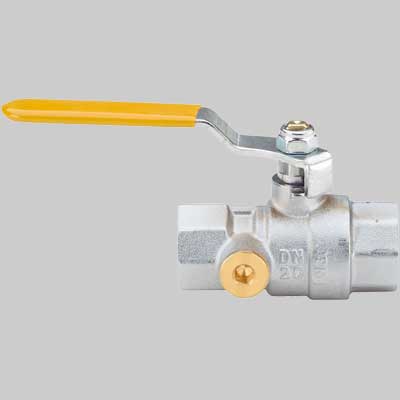 Valvola gas sfera F/F con due prese pressione leva Acciaio  1     ENOLGAS