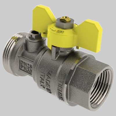 VALVOLA DIRITTA POSTCONTATORE CON PRESA  1 x 11/4     TIEMME