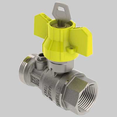 VALVOLA DIRITTA POSTCONTATORE CON PRESA E SICUREZZA  3/4 x 11/4     TIEMME