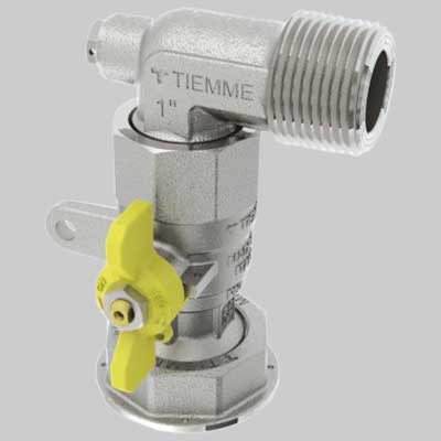 VALVOLA A SFERA POSTCONTATORE AD ANGOLO COLLEGAMENTO DIRETTO AL CONTATORE  1 x 11/4     TIEMME