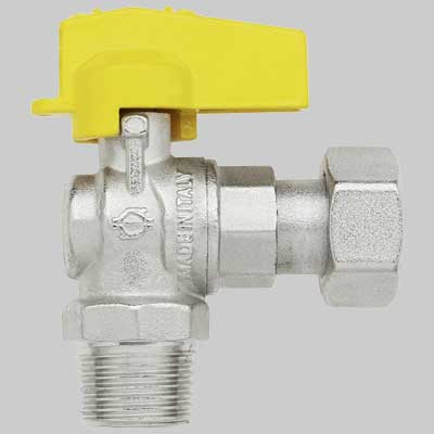 RUBINETTO A SQUADRO MASCHIO CON DADO GIREVOLE  1/2 x 1/2 G     F.I.V.