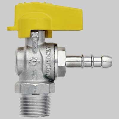 RUBINETTO A SQUADRO GAS MASCHIO PORTA GOMMA  1/2 x 9     F.I.V.