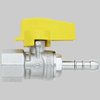 RUBINETTO DIRITTO GAS FEMMINA PORTA GOMMA  1/2 x 9     F.I.V.