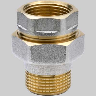 RACCORDO DIRITTO NICHELATO IN TRE PEZZI F/M  1     APM