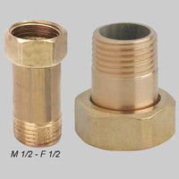 CODOLO OTTONE GIALLO DADO GIREVOLE  M 1/2  F 3/4     MADE IN ITALY