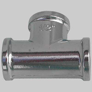 RACCORDO A TEE OTTONE CROMATO  3/8 x 3/8 x 3/8     MADE IN ITALY