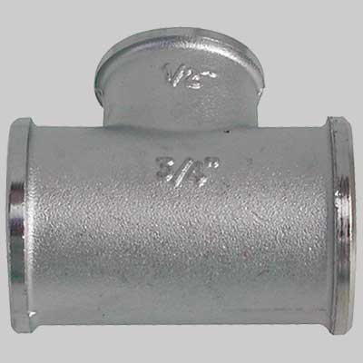 RACCORDO A TEE DIRITTO RIDOTTO OTTONE NICHELATO  1 x 3/4 x 1     MADE IN ITALY