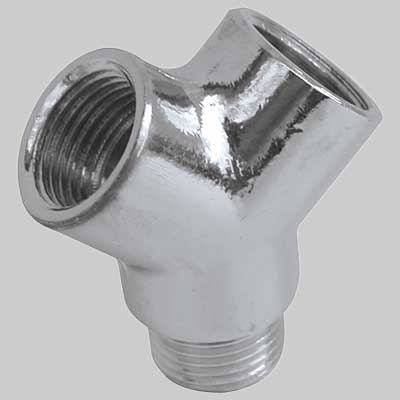 RACCORDO Y MASCHIO OTTONE CROMATO  M 1/2 x F 1/2 x F 1/2     MADE IN ITALY