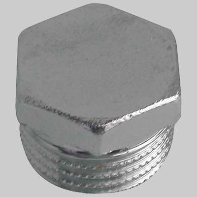 TAPPO MASCHIO ESAGONALE OTTONE CROMATO  1/2     MADE IN ITALY