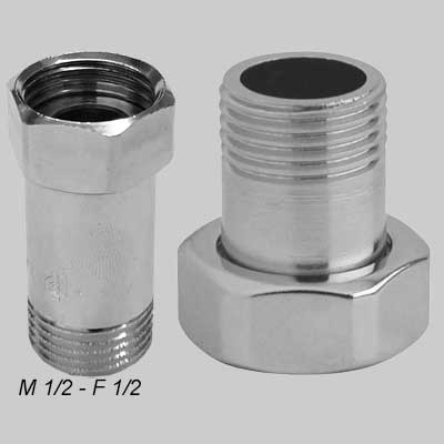 CODOLO OTTONE CROMATO DADO GIREVOLE  M 1/2  F 3/4     MADE IN ITALY