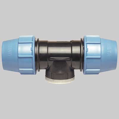 RACCORDO A TEE FEMMINA PLASTICA  63 x 11/4 x 63     UNIDELTA