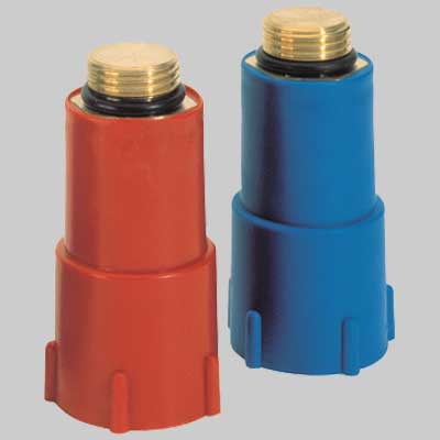 TAPPO PROVA IMPIANTI CON FILETTO IN OTTONE  1/2 Rosso     MADE IN ITALY
