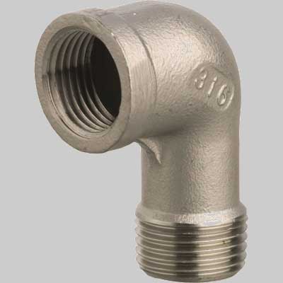 RACCORDO GOMITO A 90  ° FILETTATO M/F IN ACCIAIO INOX  1/2     MADE IN ITALY