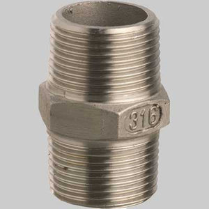 RACCORDO NIPLES DOPPIO IN ACCIAIO INOX  1     MADE IN ITALY