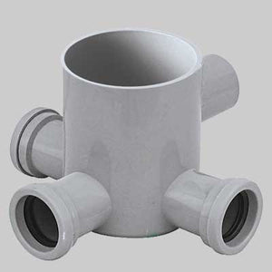 POZZETTO GRIGIO BASSO 3 VIE DM 100  H 120 Ø 40 Usc. Ø 50     MADE IN ITALY