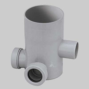 POZZETTO GRIGIO ALTO 3 VIE DM 100  H 170 Ø 40 Usc. Ø 50     MADE IN ITALY