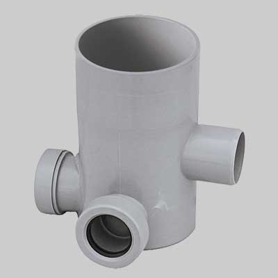 POZZETTO GRIGIO ALTO 3 VIE DM 100  H 170 Ø 40 Usc. Ø 40     MADE IN ITALY